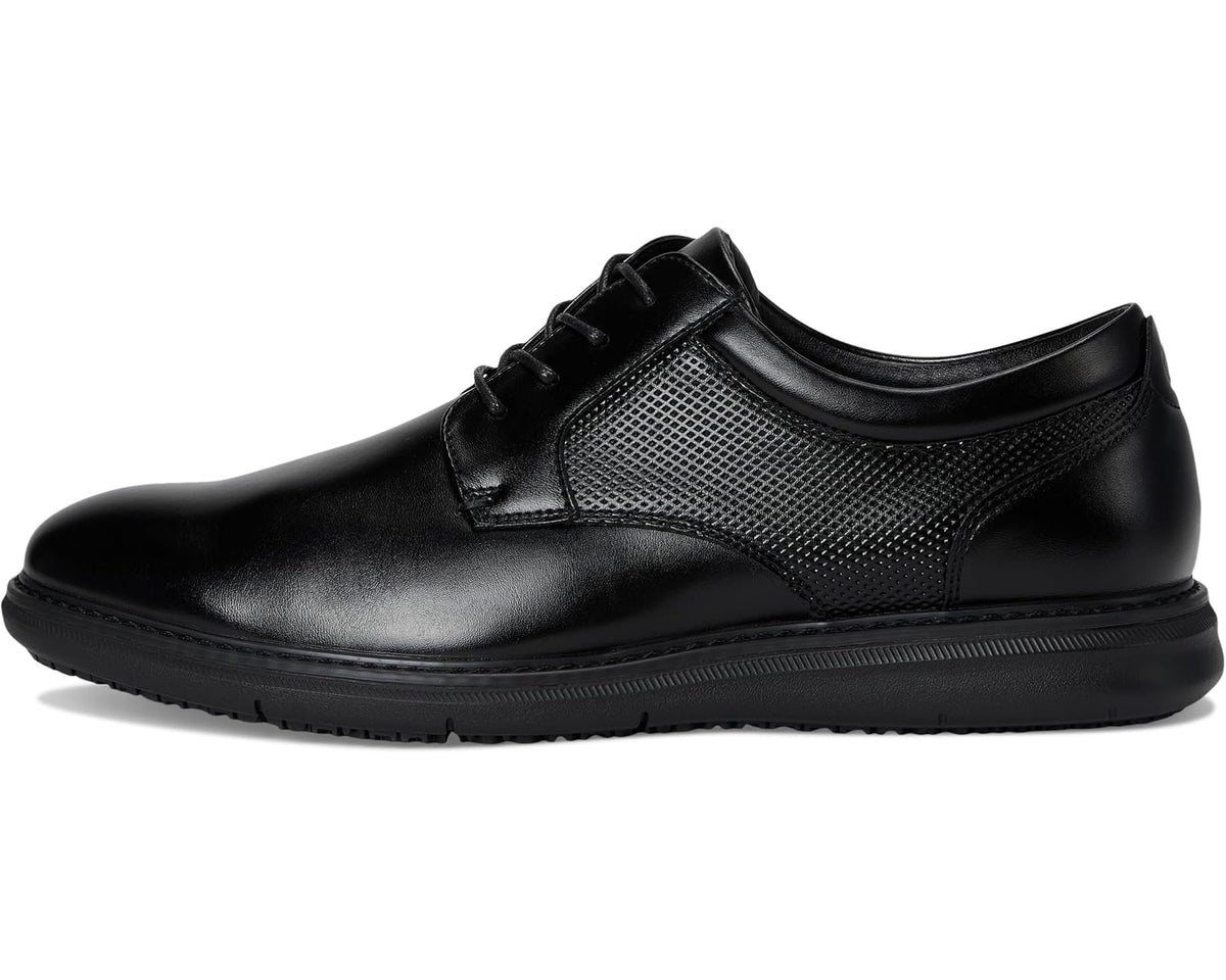Men's Nunn Bush Chase Slip Resistant Work Plain Toe Oxford for Restaurant, Food Service & Hospitality Black