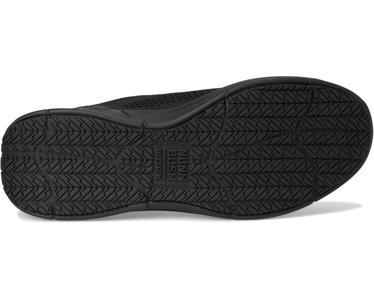 Men's Nunn Bush Grazie Work Oxford Slip-Resistant Work Shoe Athletic Style Sneaker Lace Up Black