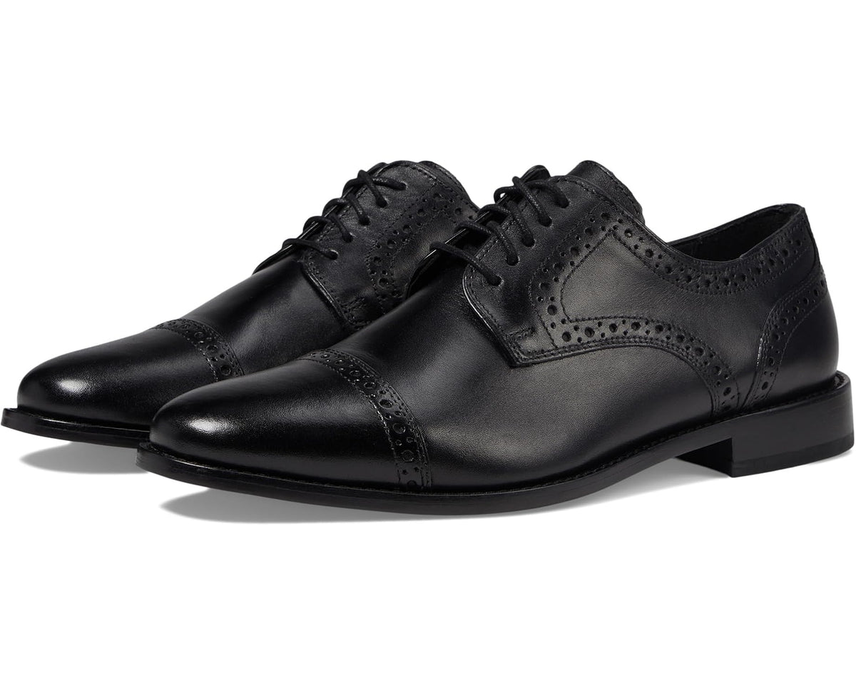 Men's Nunn Bush Norcross Cap Toe Dress Casual Oxford Black
