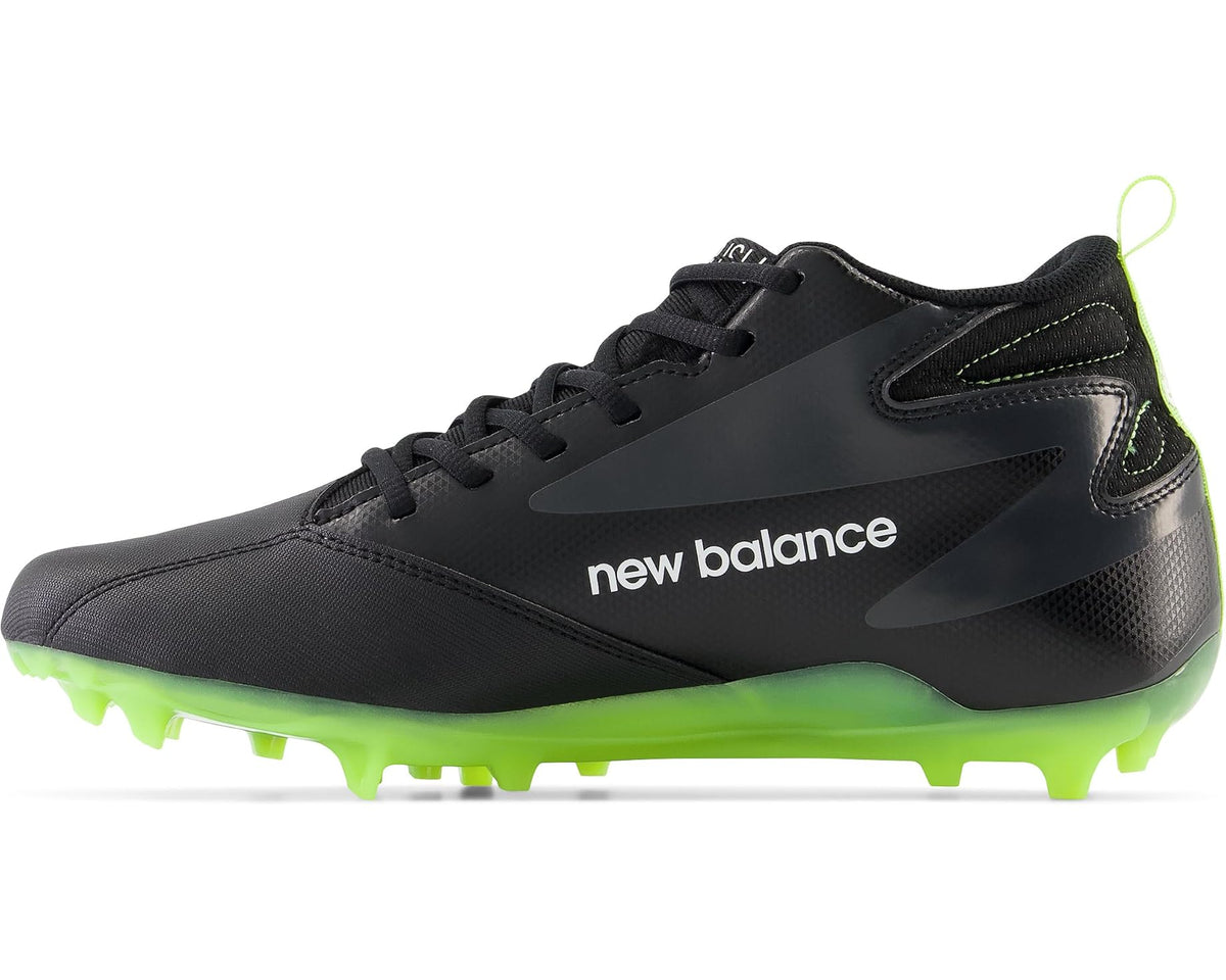 Men's New Balance Rush V4 Mid Lacrosse Cleats Black/Black