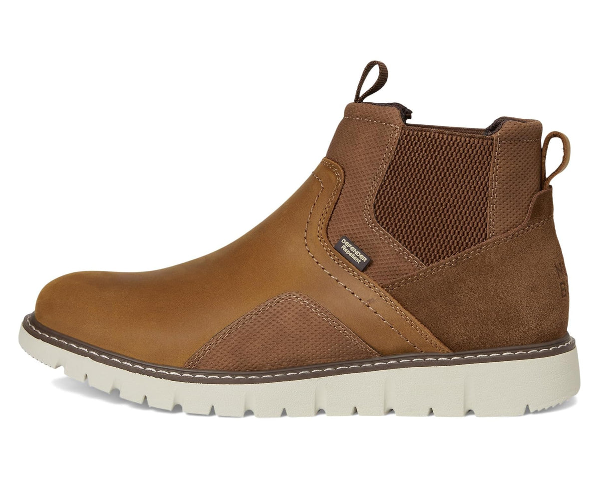 Men's Nunn Bush Karnak Plain Toe Chelsea Boots Lightweight Comfortable Chukka Tan