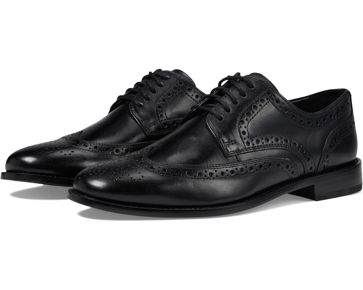 Men's Nunn Bush Nelson Wing Tip Dress Casual Oxford Black