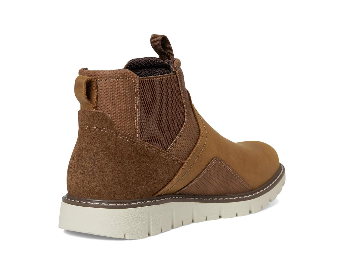 Men's Nunn Bush Karnak Plain Toe Chelsea Boots Lightweight Comfortable Chukka Tan