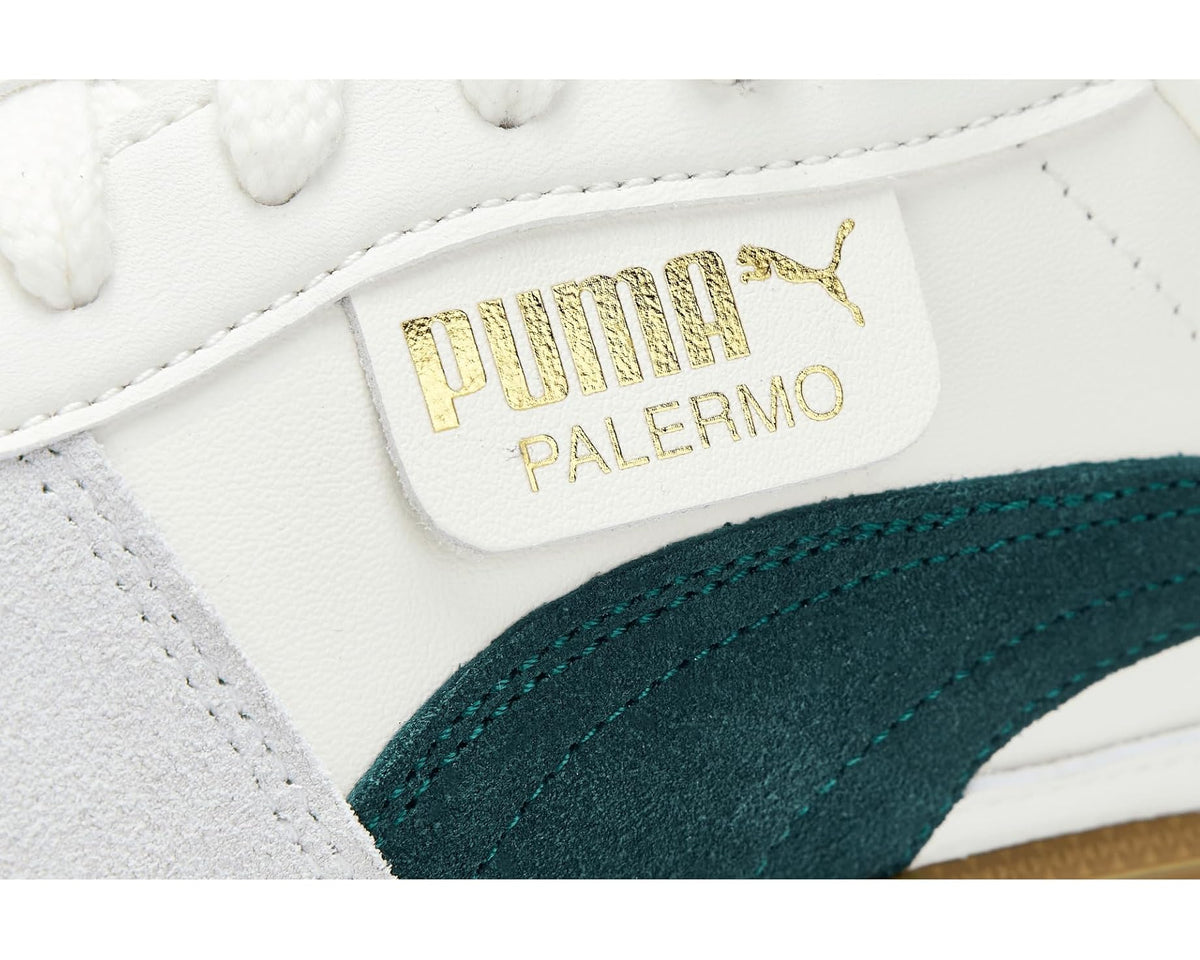 Men's PUMA Palermo Shoes Warm White/Green Terrain