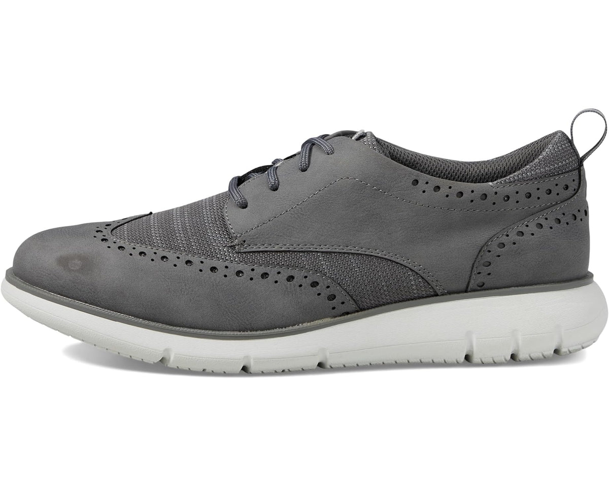 Men's Nunn Bush Stance Knit Wing Tip Oxford Lightweight Lace-Up Gray
