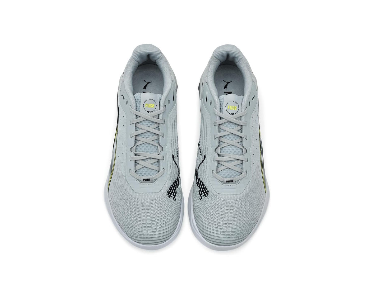 Men's PUMA Fuse 4.0 Cross Training Shoes Cool Light Gray/Puma Black/Lux Lime