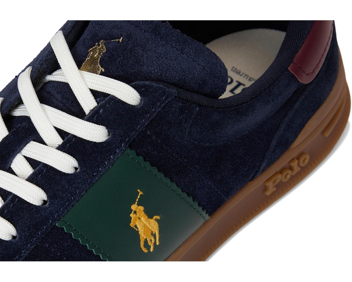 Men's Polo Ralph Lauren Heritage Aera Suede Sneakers Navy/Wine/Forest 1