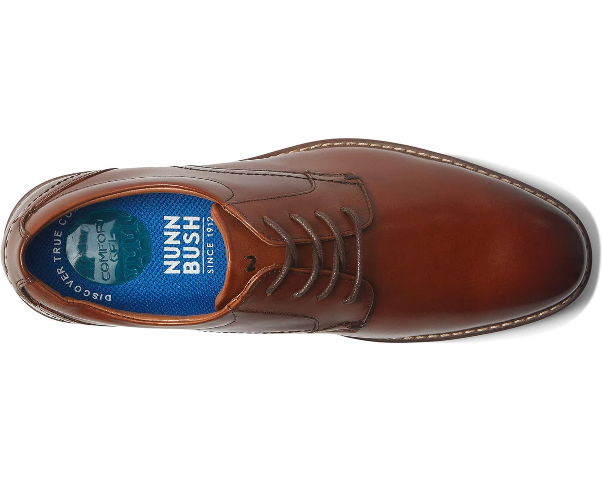 Men's Nunn Bush Centro Flex Plain Toe Oxford Cognac