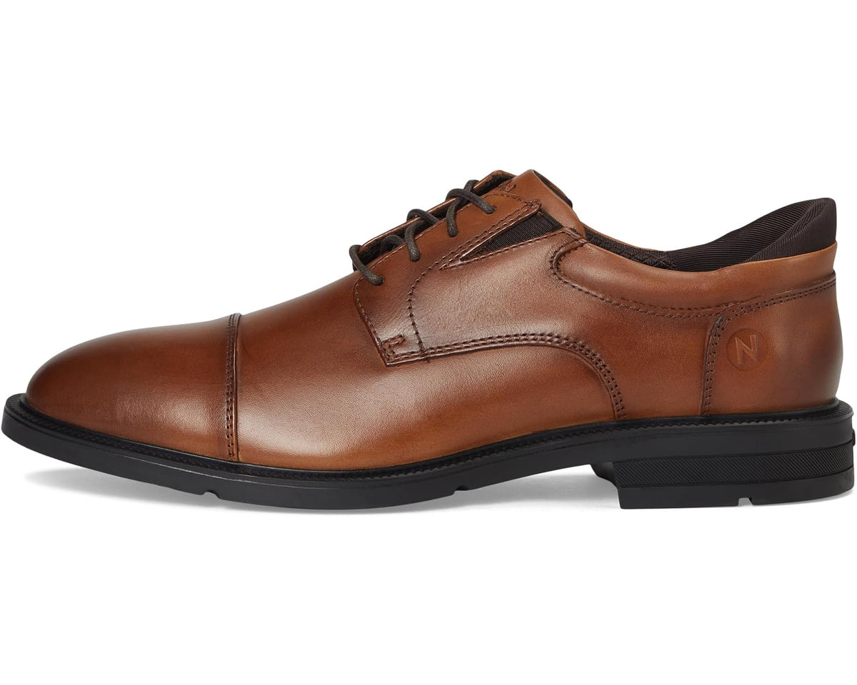 Men's Nunn Bush Kore Icon Cap Toe Oxford Easy-on Easy-off Dress Casual Shoe Cognac