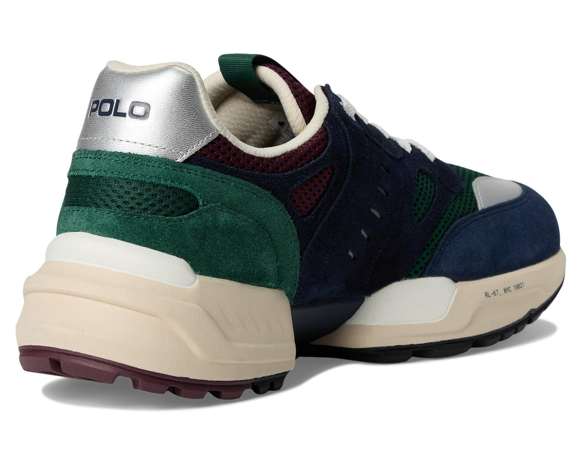 Men's Polo Ralph Lauren Jogger Suede & Mesh Sneakers Madison Ave Color-Block