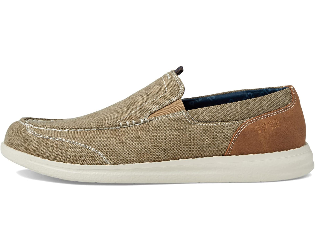 Men's Nunn Bush Brewski Canvas Moccasin Toe Venetian Slip-On Stone