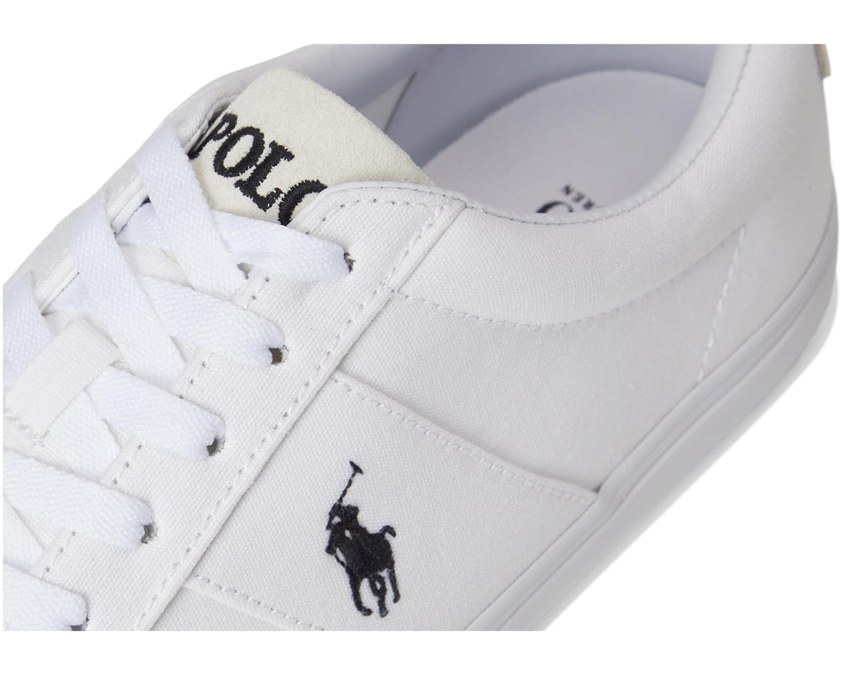 Men's Polo Ralph Lauren Sayer Canvas Low-Top Sneakers White/Black