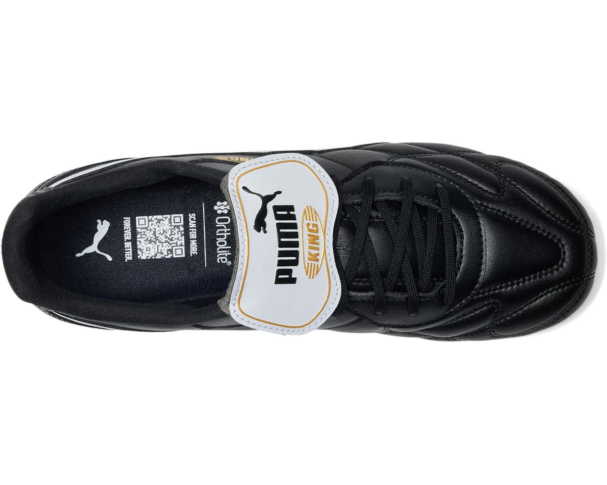 Men's PUMA King Top Firm, Artificial Ground Soccer Cleats Black/White/Gold