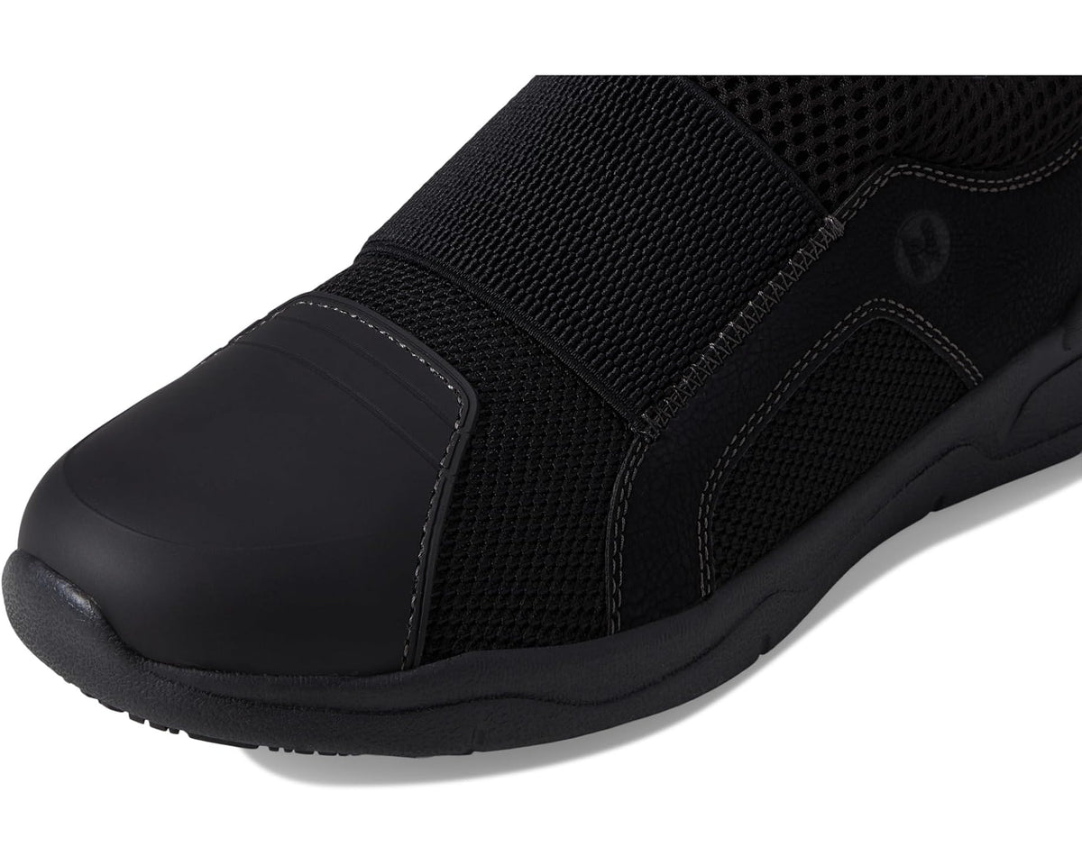 Men's Nunn Bush Grazie AP1 Work Slip-On Slip-Resistant Work Shoe EZ On Athletic Style Sneaker Black