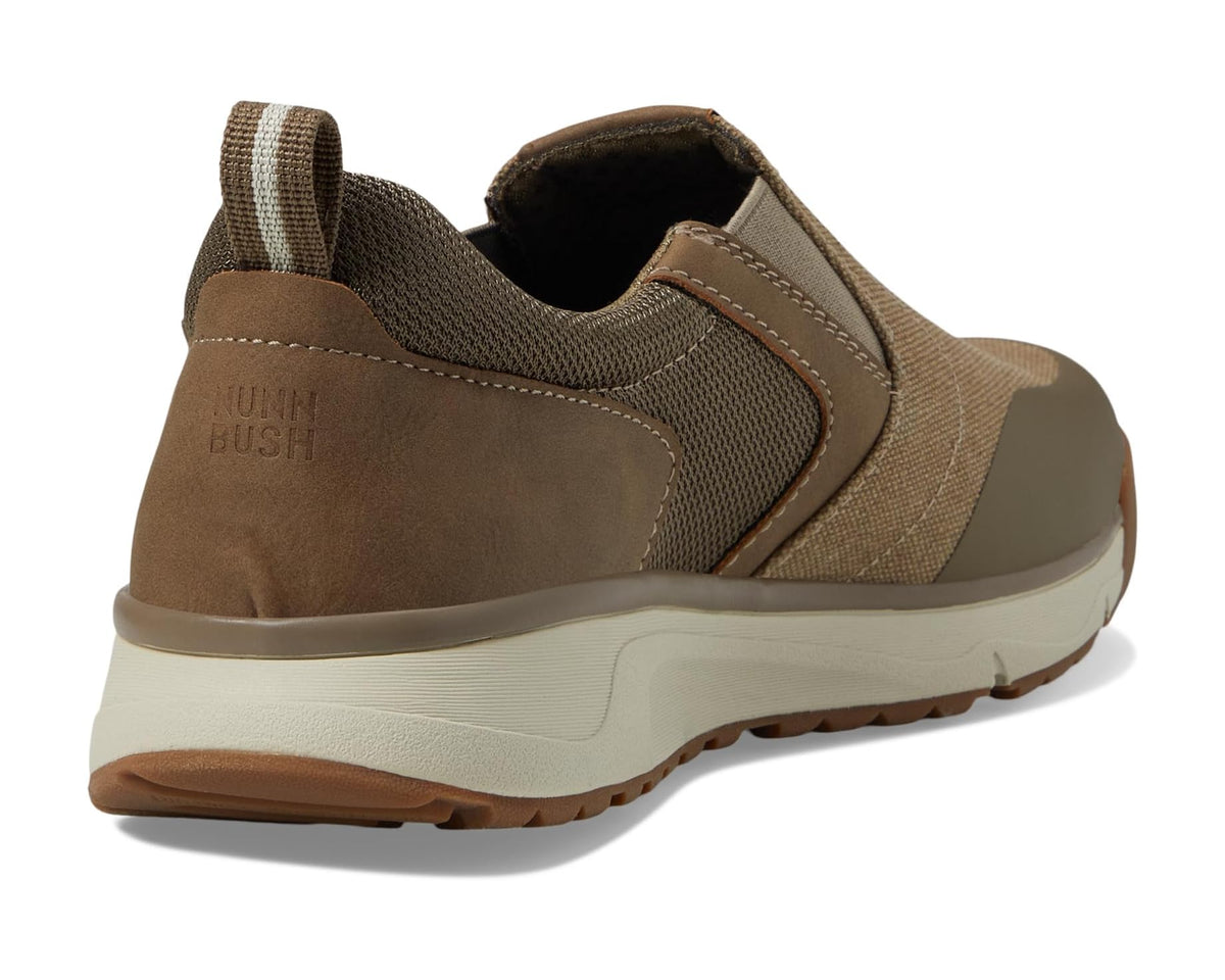 Men's Nunn Bush Sedona Canvas Moccasin Toe Slip-On Comfortable Lightweight Loafer With Memory Foam Stone