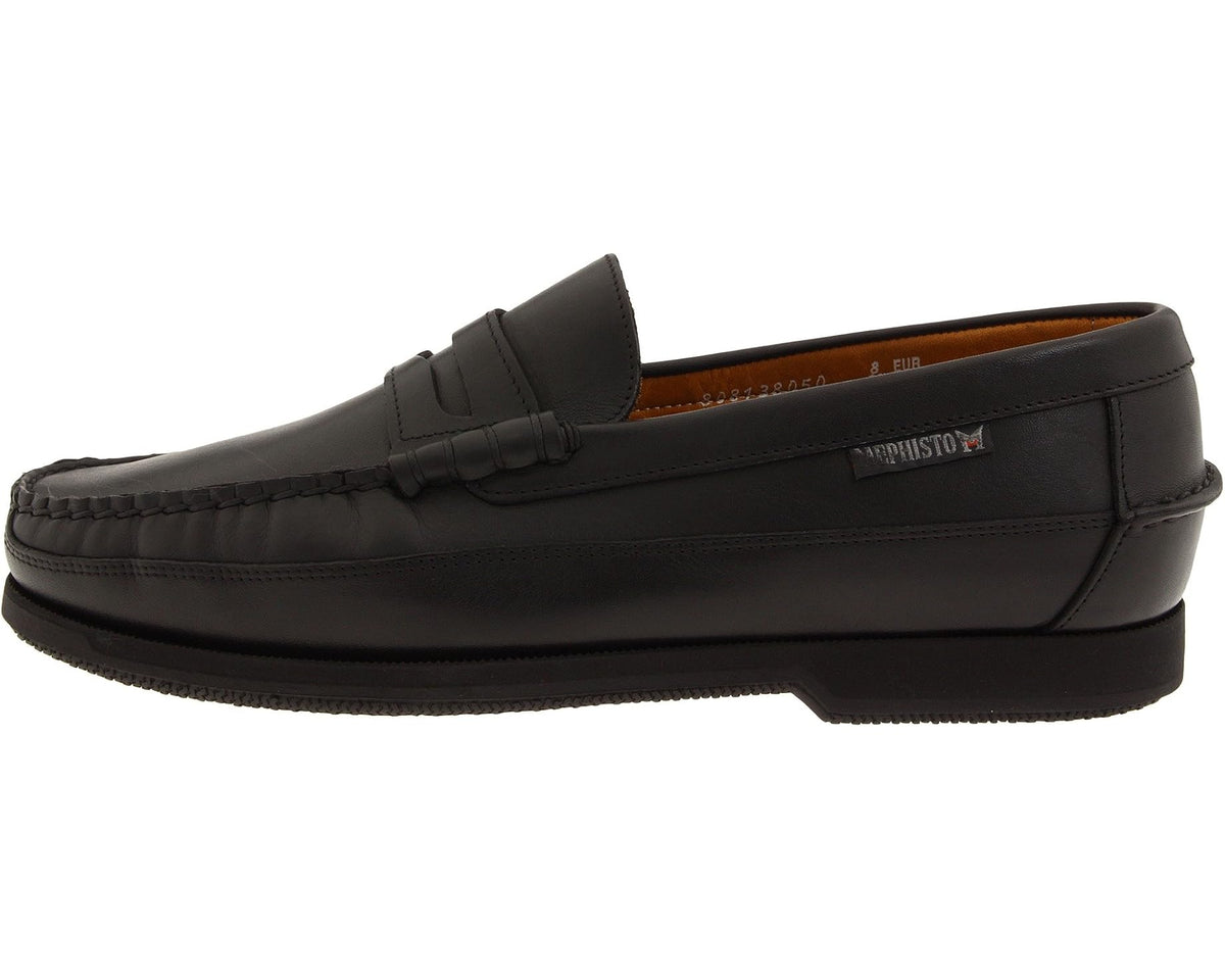 Men's Mephisto Cap Vert Black Smooth Leather