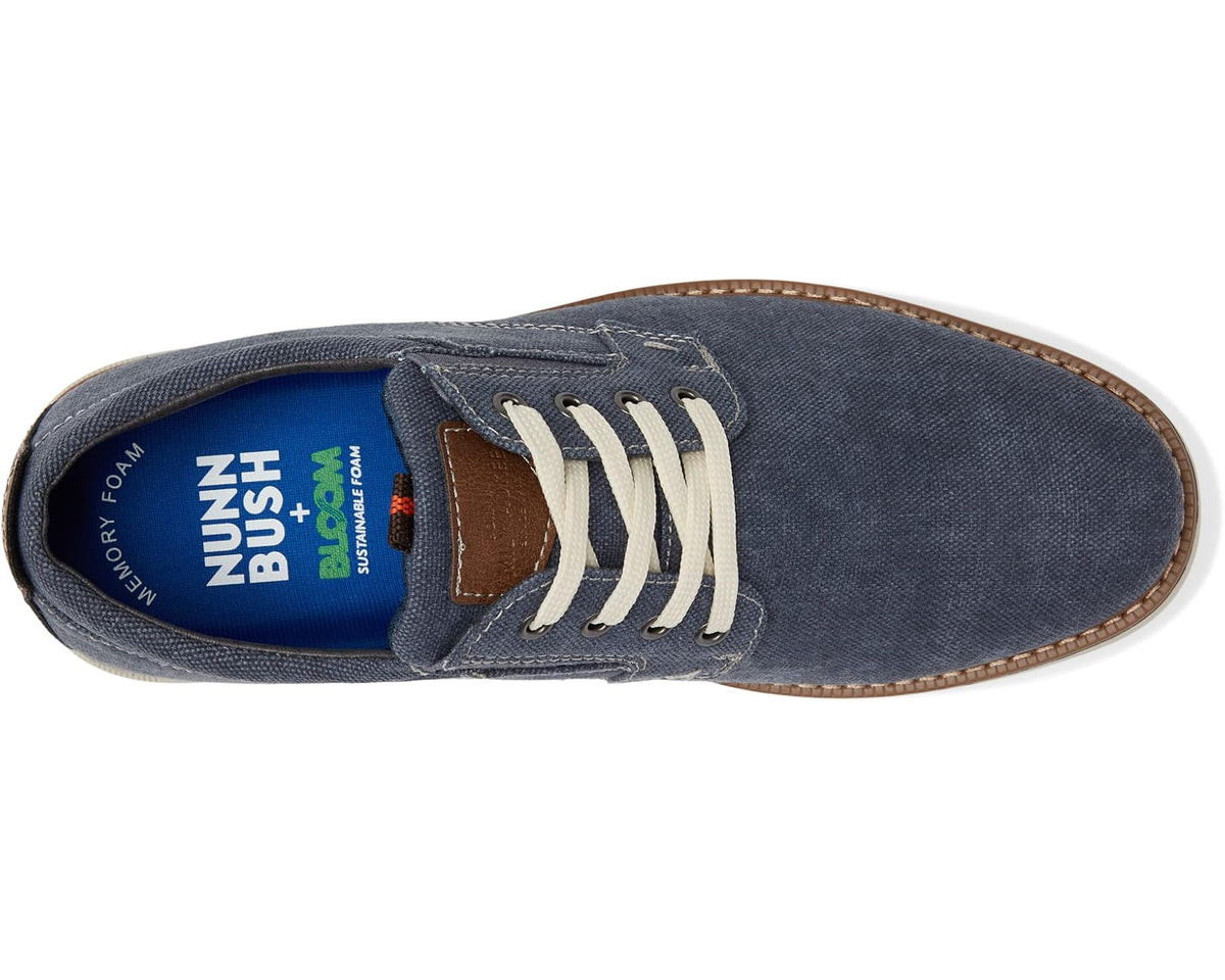Men's Nunn Bush Otto Canvas Plain Toe Oxford Blue