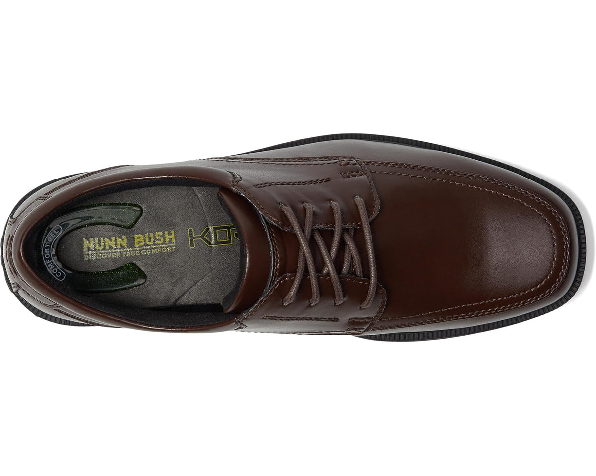 Men's Nunn Bush Bourbon Street Moc Toe Oxford with KORE Slip Resistant Walking Comfort Technology Brown