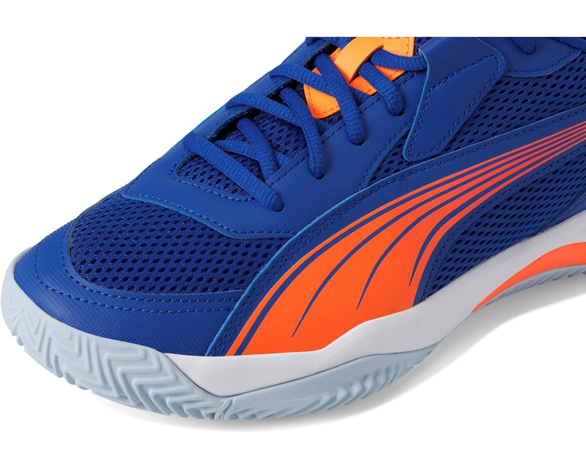 Men's PUMA Nova Court Pickleball Shoes Vivid Blue/Heat Fire/White/Glowing Red