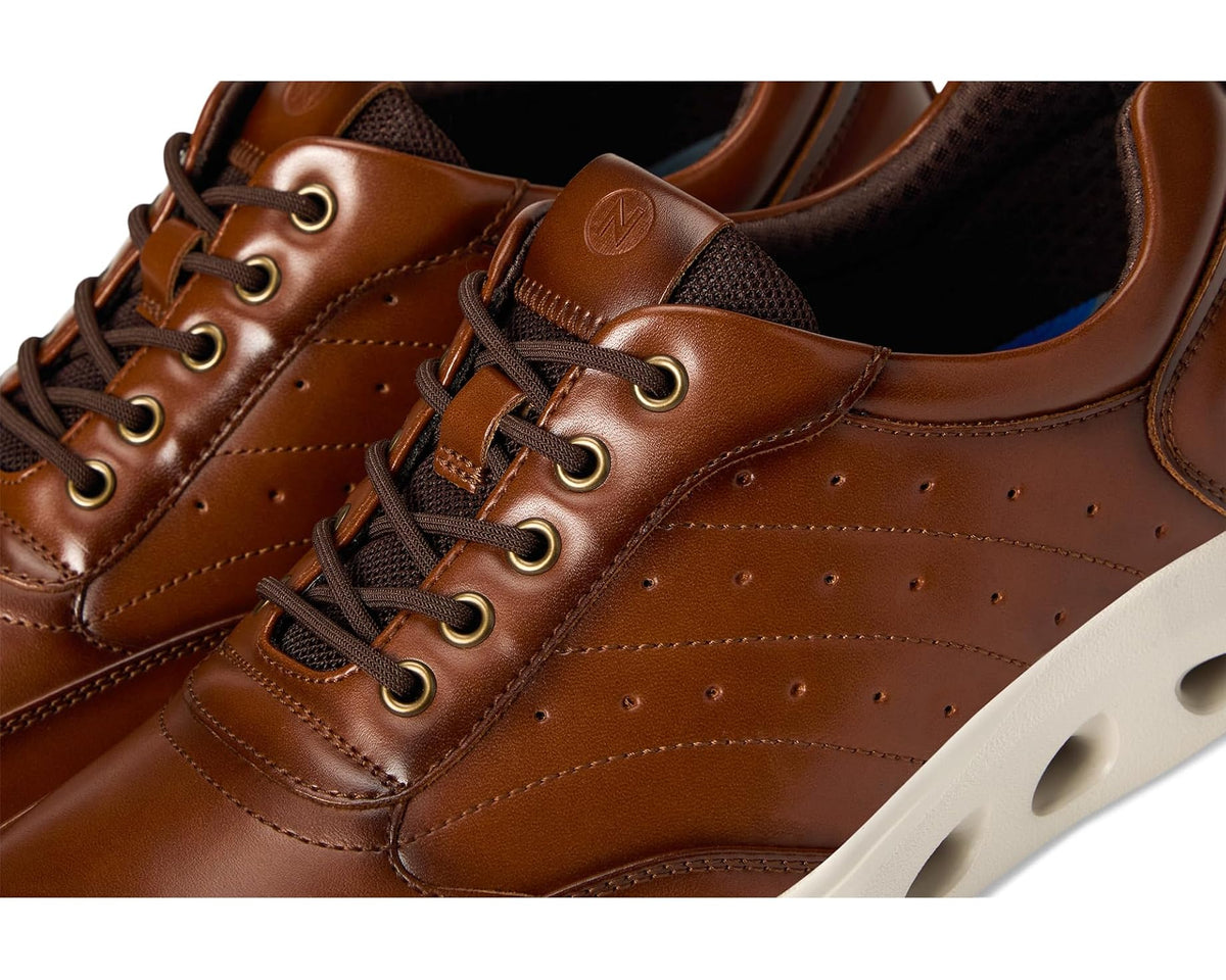 Men's Nunn Bush Ponte Moc Toe Sneakers Hybrid Oxford Dress Casual Lightweight Athletic Style Lace Up Cognac