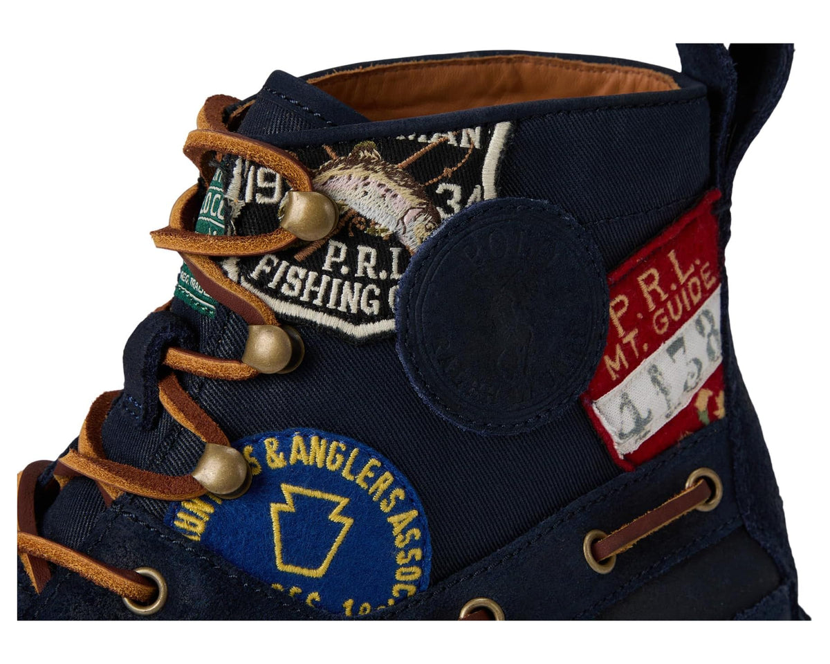 Men's Polo Ralph Lauren Ranger Mid Suede & Twill Boots Hunter Navy