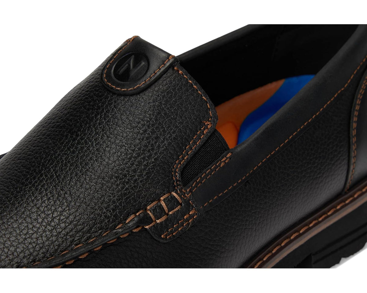 Men's Nunn Bush Owen II Moc Toe Venetian Loafer Lightweight and Comfortable Slip-On Black