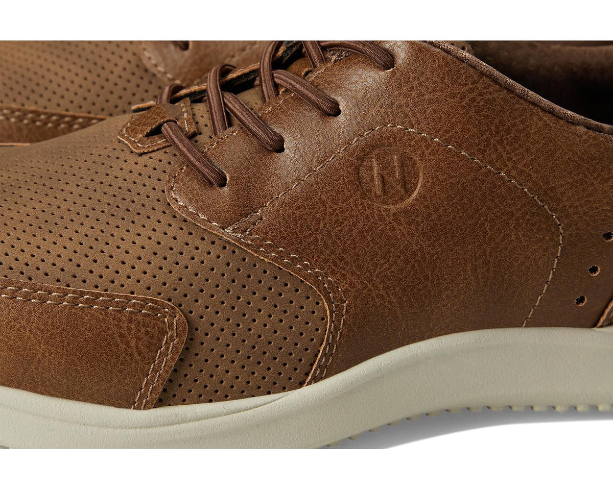 Men's Nunn Bush Conway Moccasin Toe Oxford Casual Lace Up Lightweight Athletic Style Tan