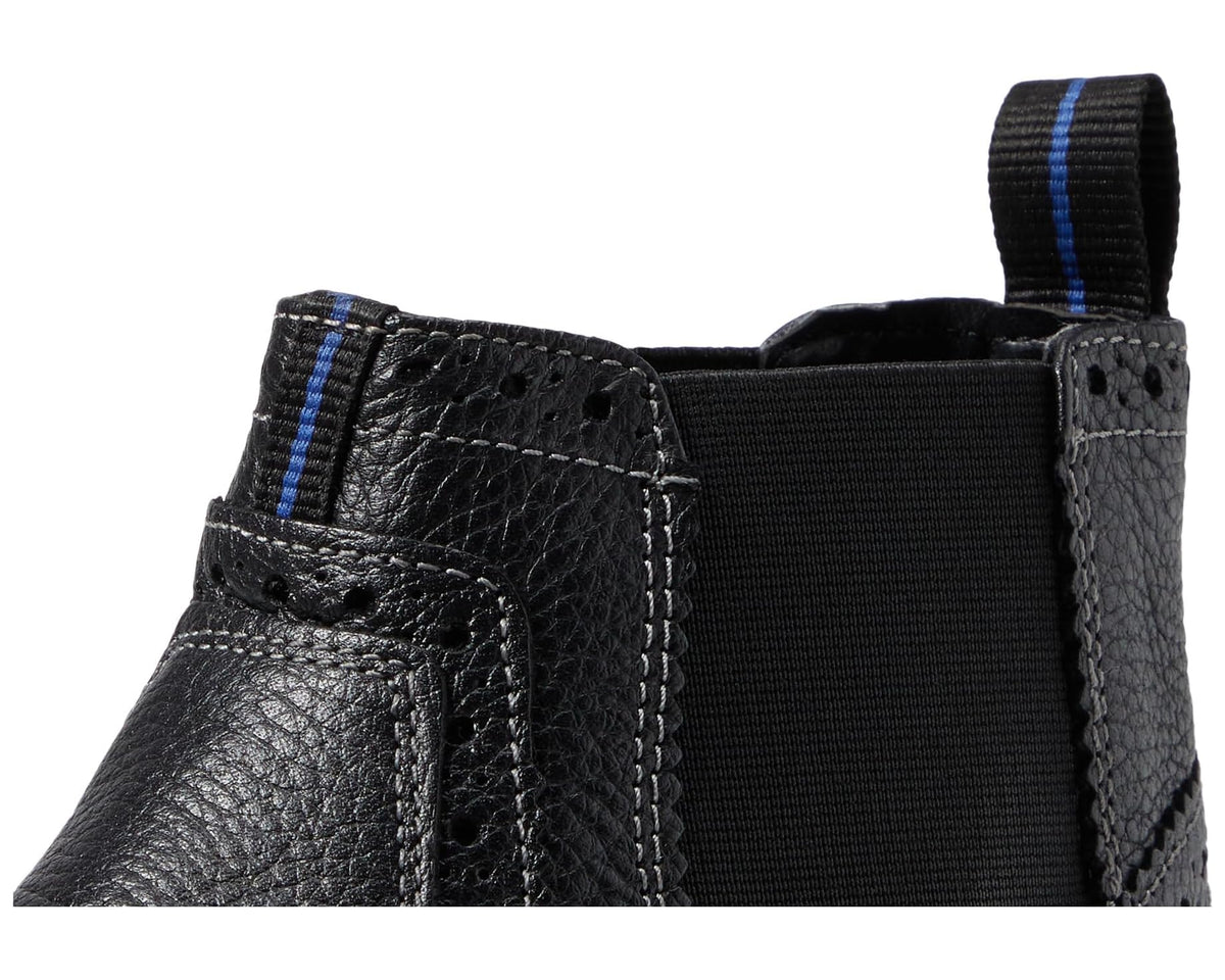 Men's Nunn Bush Otis Plain Toe Chelsea Boot with KORE Walking Comfort Technology Black Tumbled
