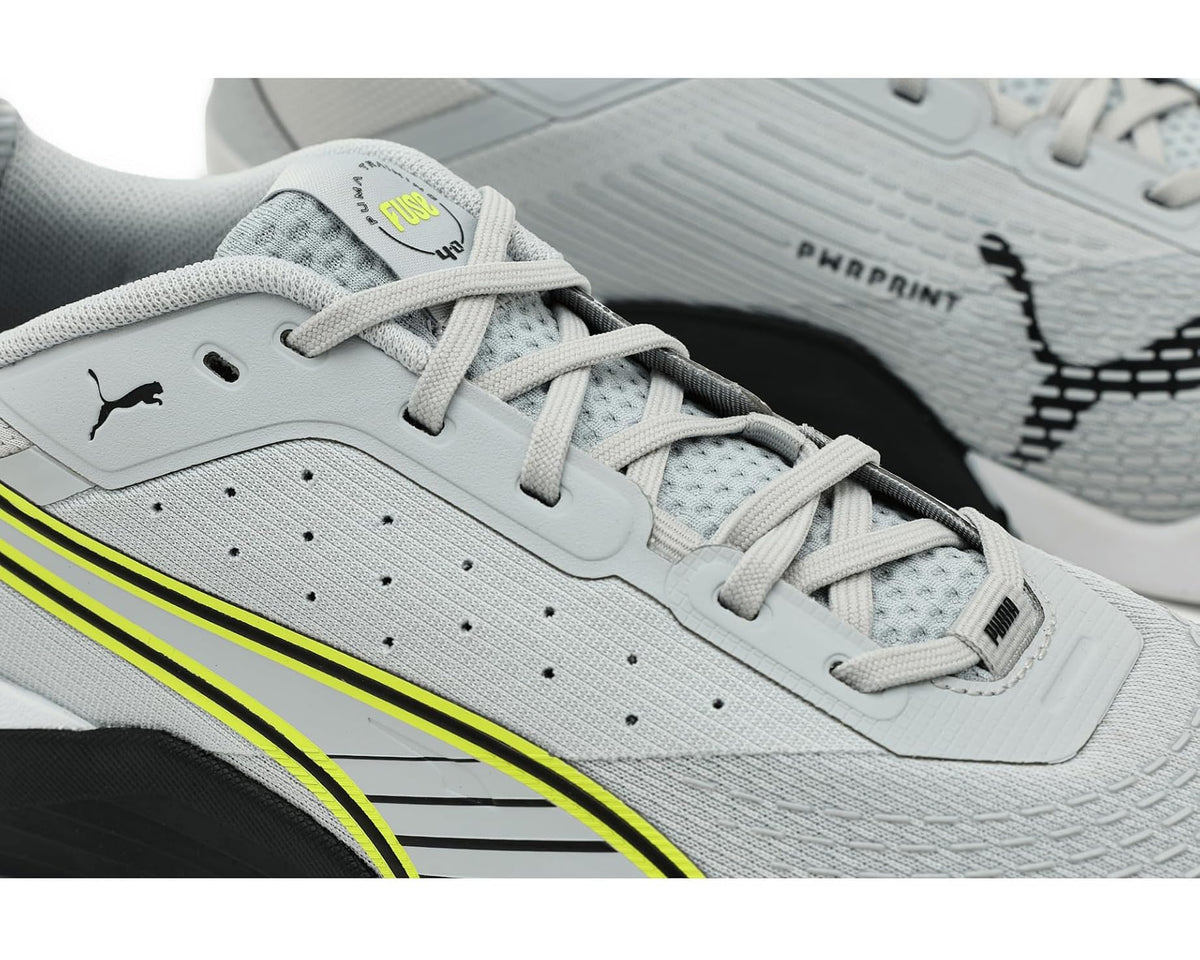 Men's PUMA Fuse 4.0 Cross Training Shoes Cool Light Gray/Puma Black/Lux Lime