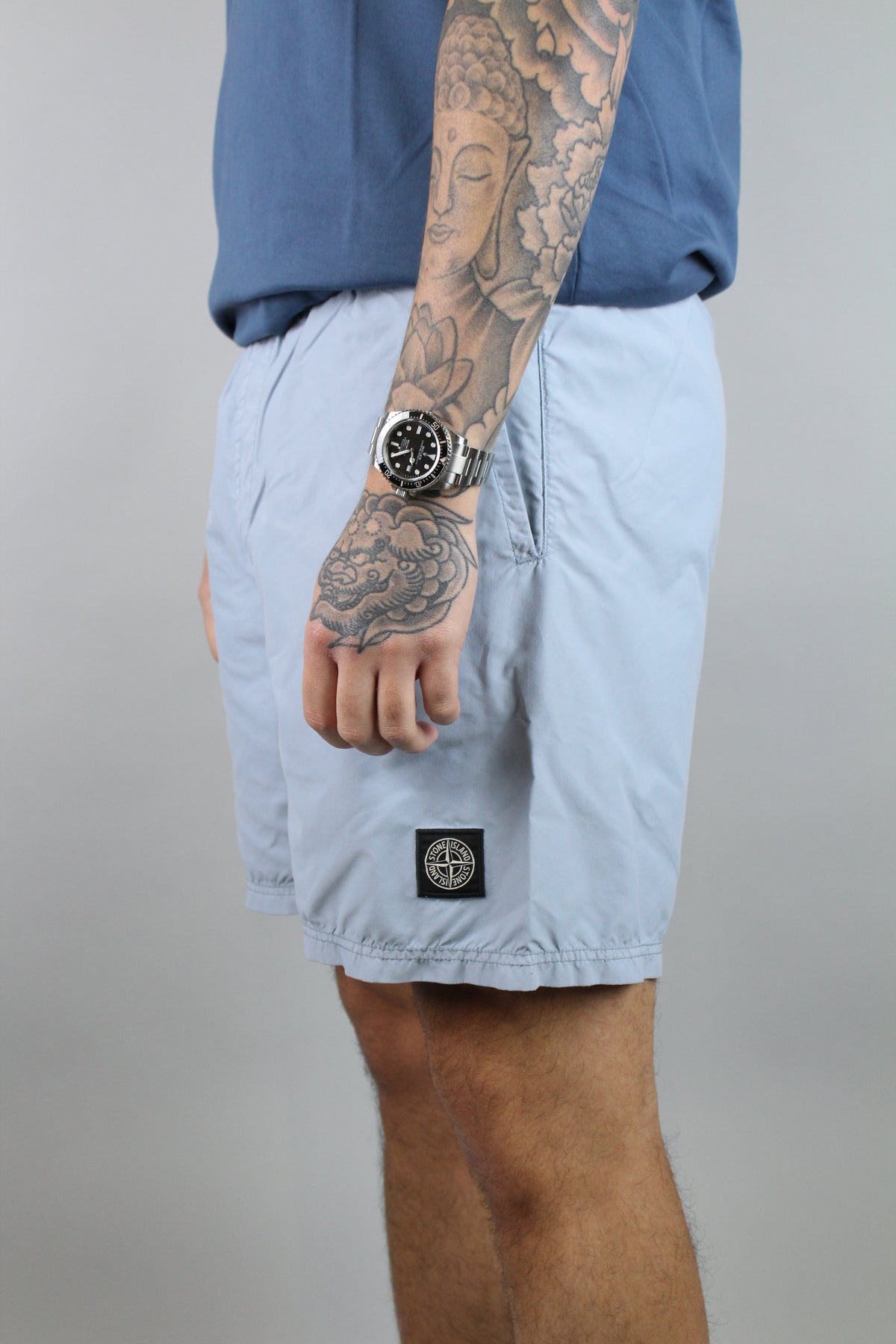 Stone Island Compass Logo Swim Shorts 'Sky Blue'