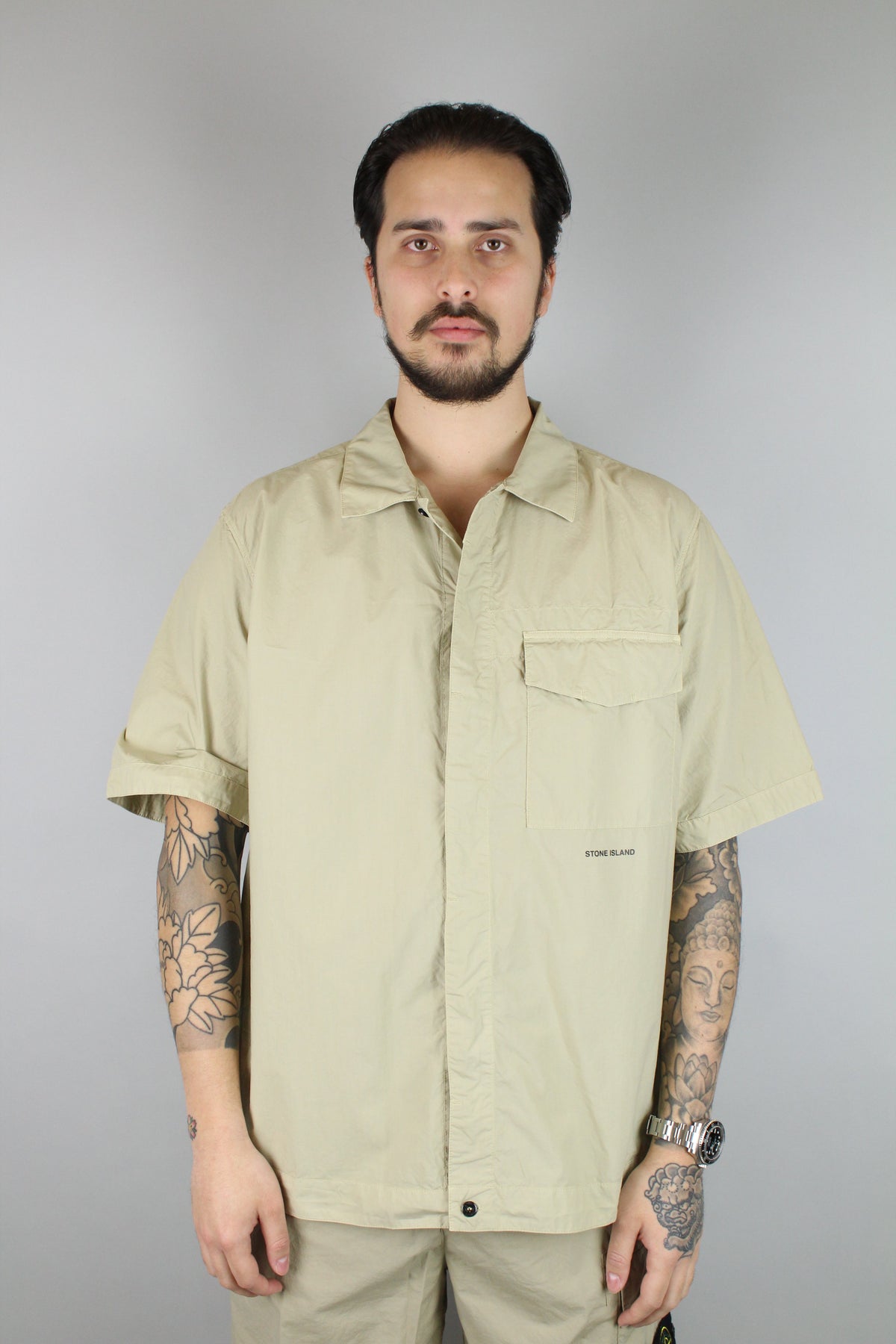 Stone Island Detailed Overshirt 'Sand'