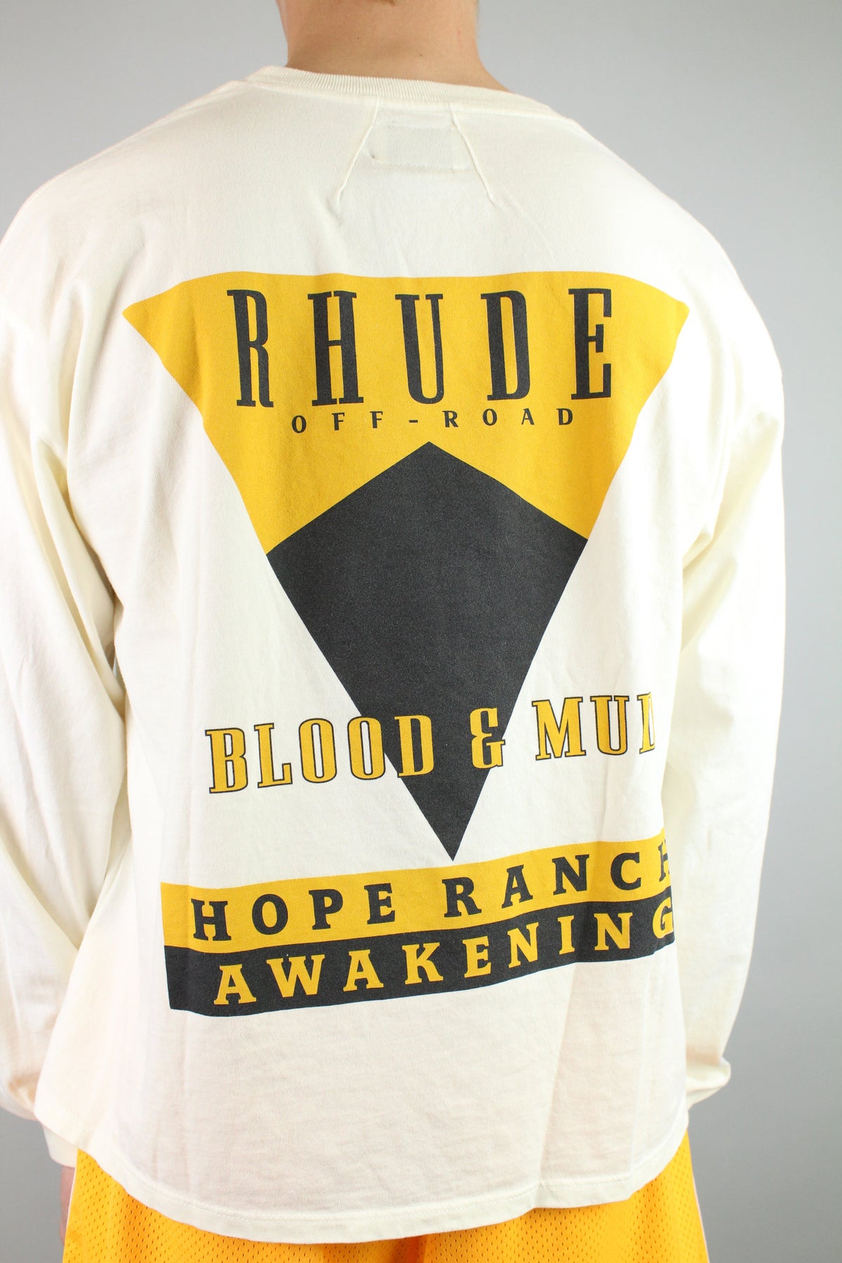 Rhude Blood And Mud Long Sleeve Tee 'White'