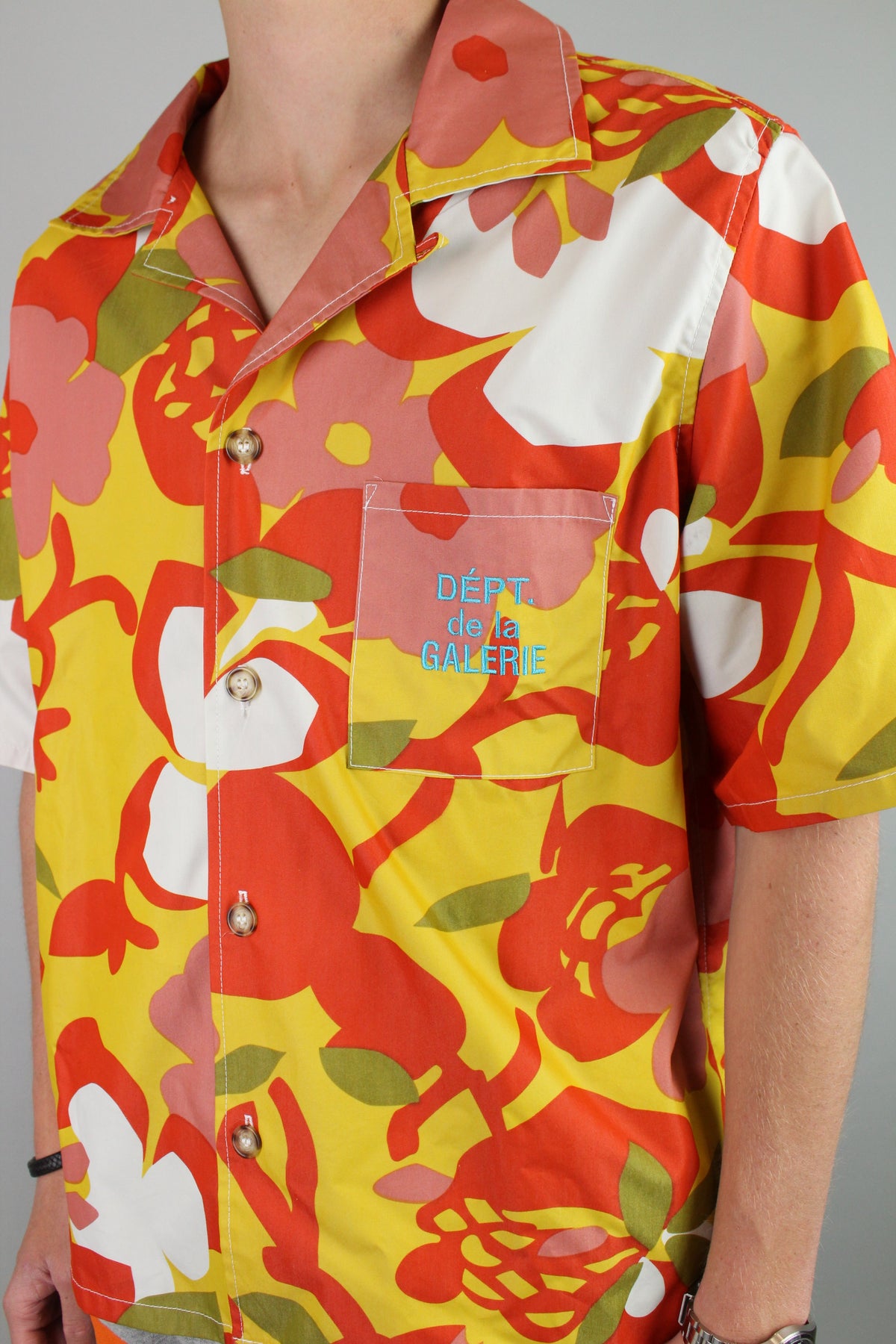 Gallery Dept. Cotton Patterned Parker Shirt 'Orange'