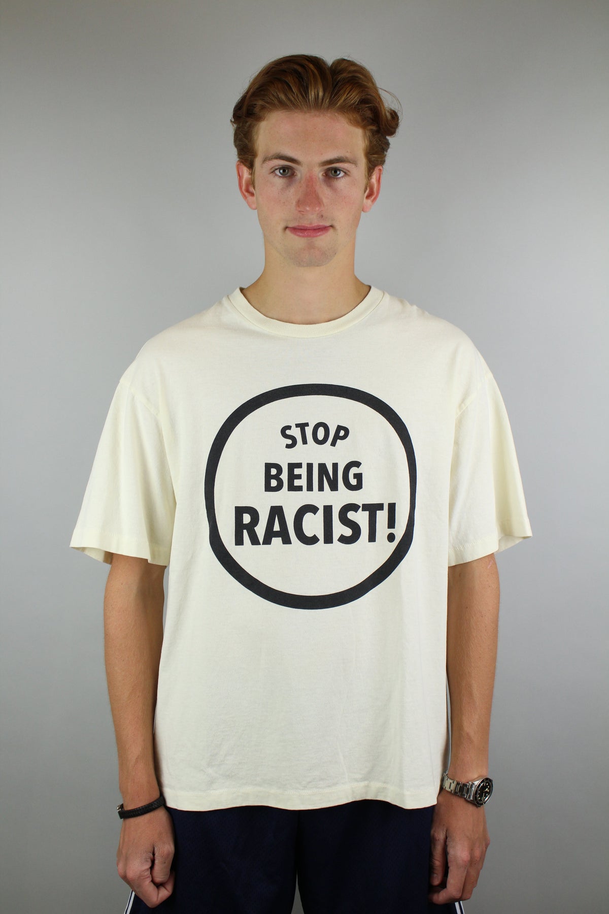 Gallery Dept. Stop Being Racist T-shirt 'Cream'