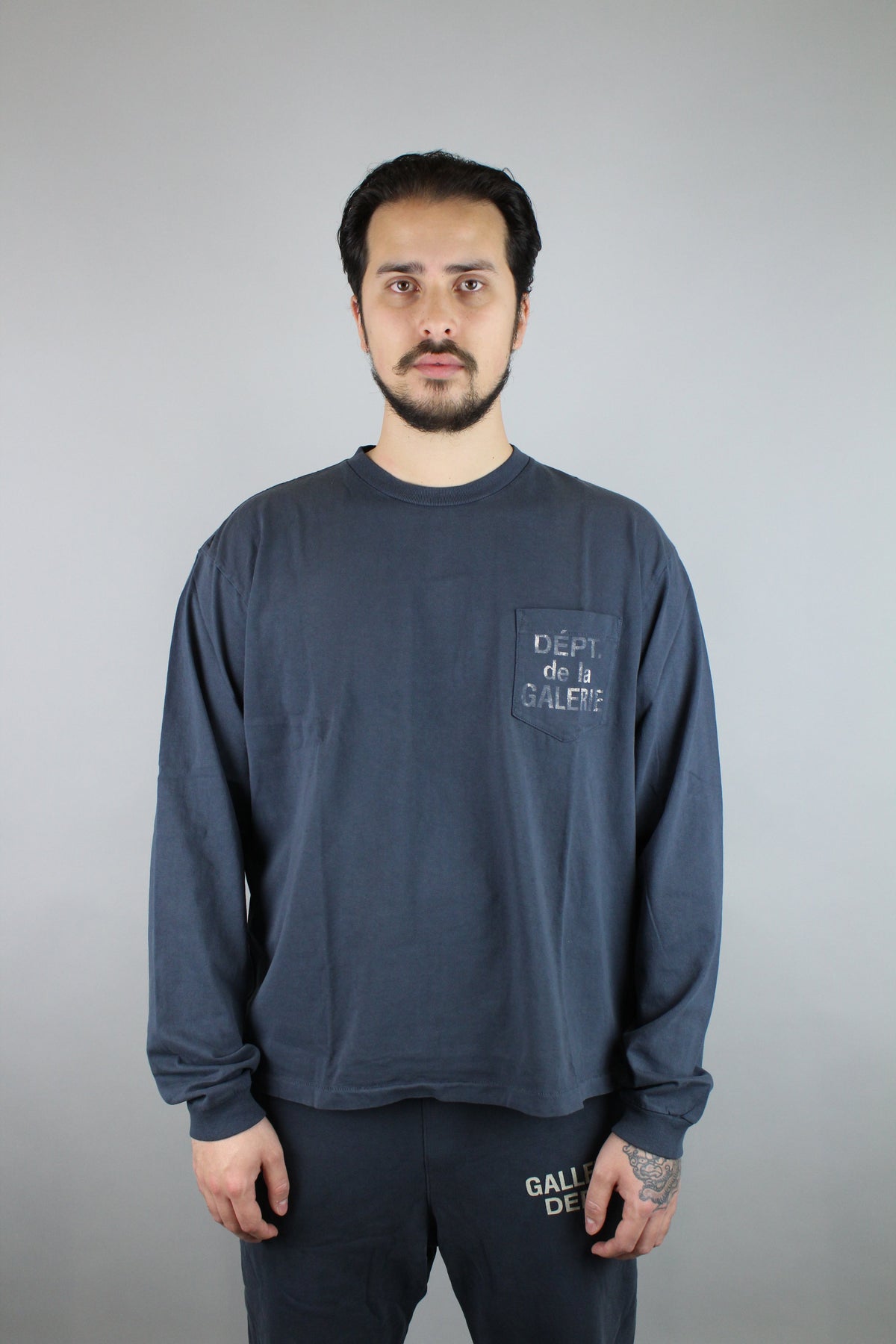 Gallery Dept. French Logo Pocket Longsleeve 'Vintage Black'