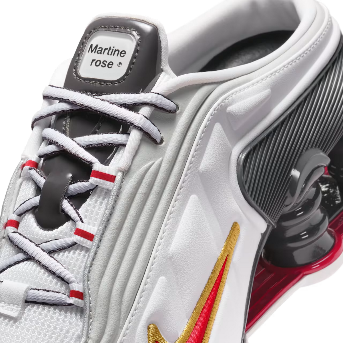 Nike Shox MR4 Mule Martine Rose Metallic 'Platinum Varsity Red' (W)