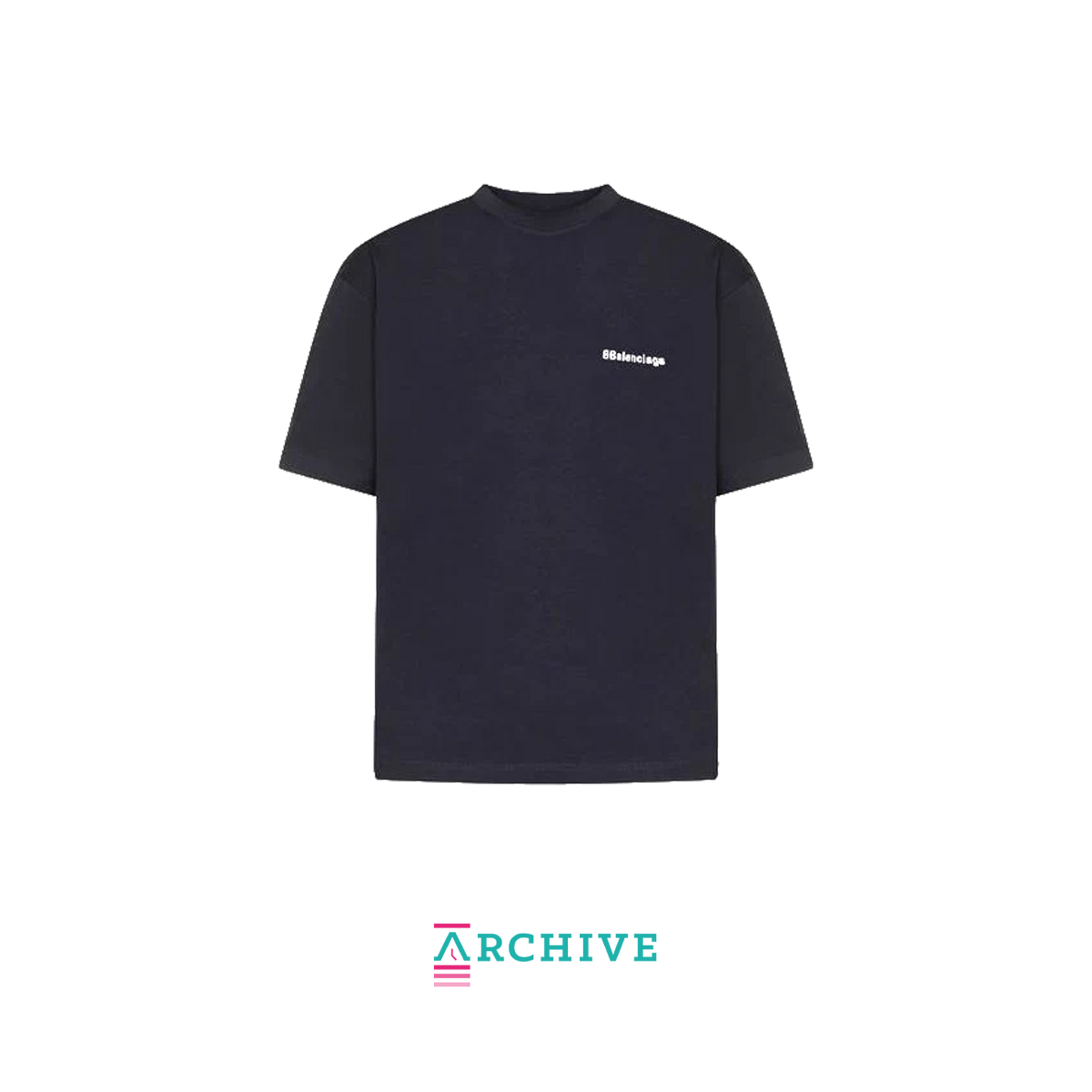 Balenciaga Logo Cotton T-Shirt 'Navy' - XS (ARCHIVE)