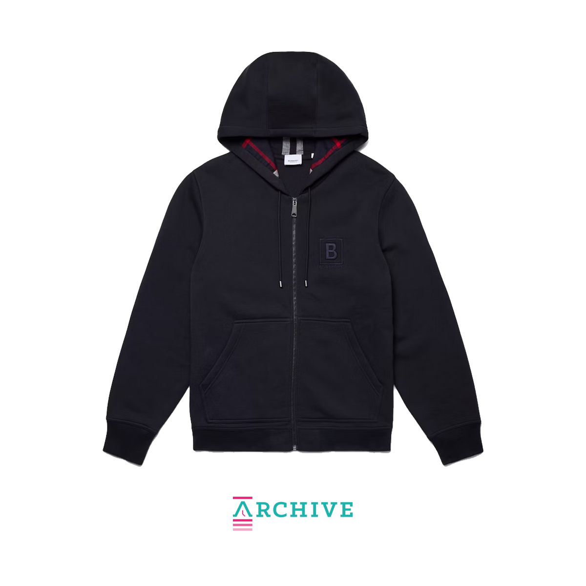 Burberry Letter Graphic Cotton Blend Zip Hoodie 'Navy' - Size XXL (ARCHIVE)