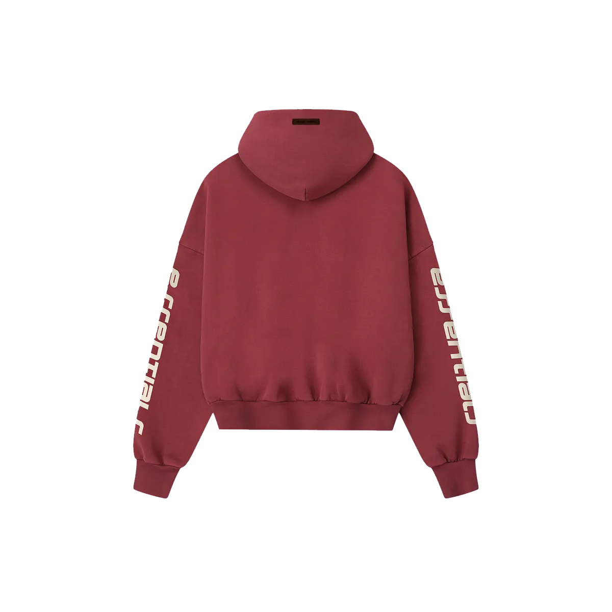Fear of God Essentials Cropped Relaxed Hoodie 'Crimson'