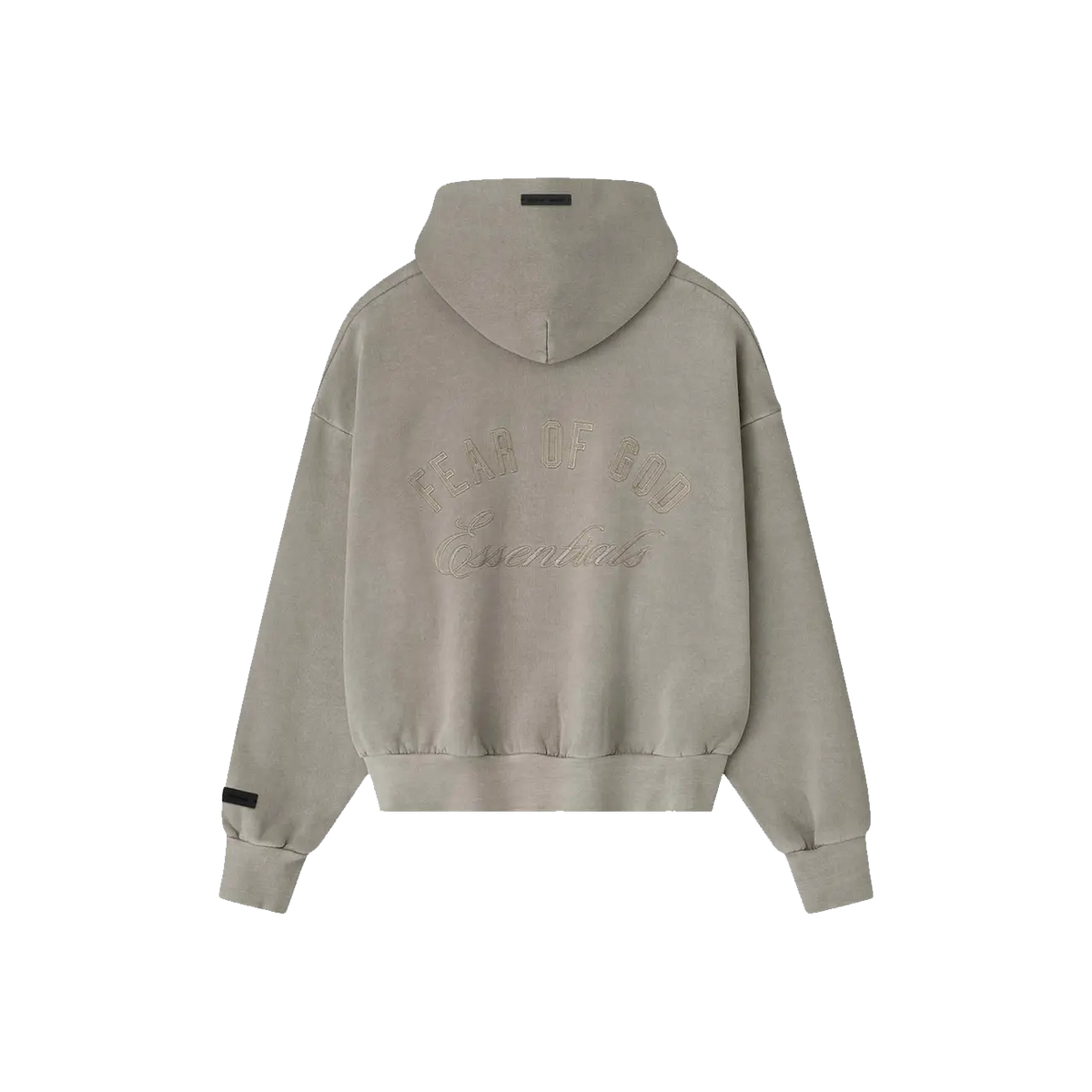 Fear of God Essentials Embroidered Classic Full Zip Hoodie 'Smoke Grey'