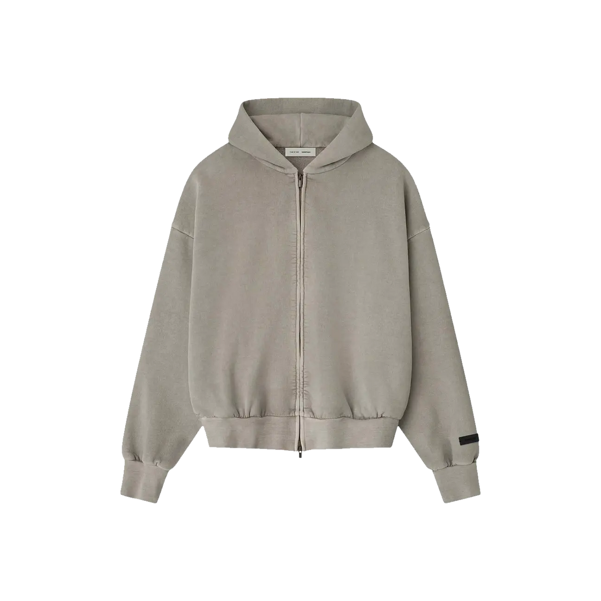 Fear of God Essentials Embroidered Classic Full Zip Hoodie 'Smoke Grey'