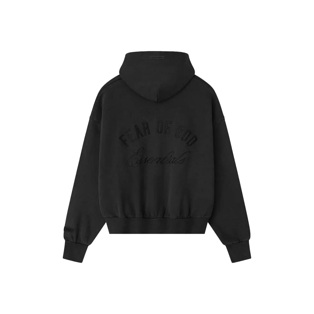 Fear of God Essentials Embroidered Classic Full Zip Hoodie 'Vintage Black'
