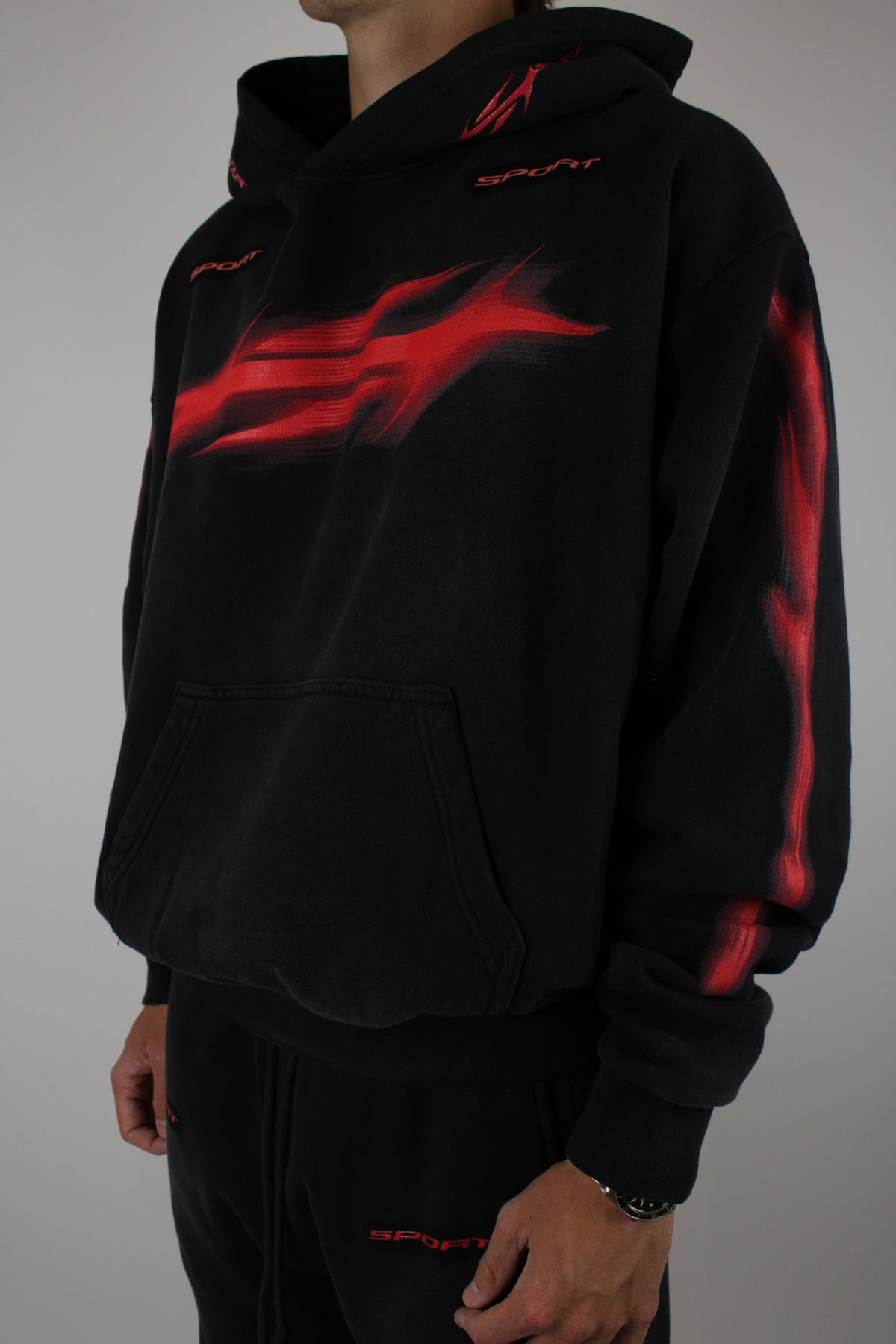Hellstar Motion Blur Hoodie 'Black'