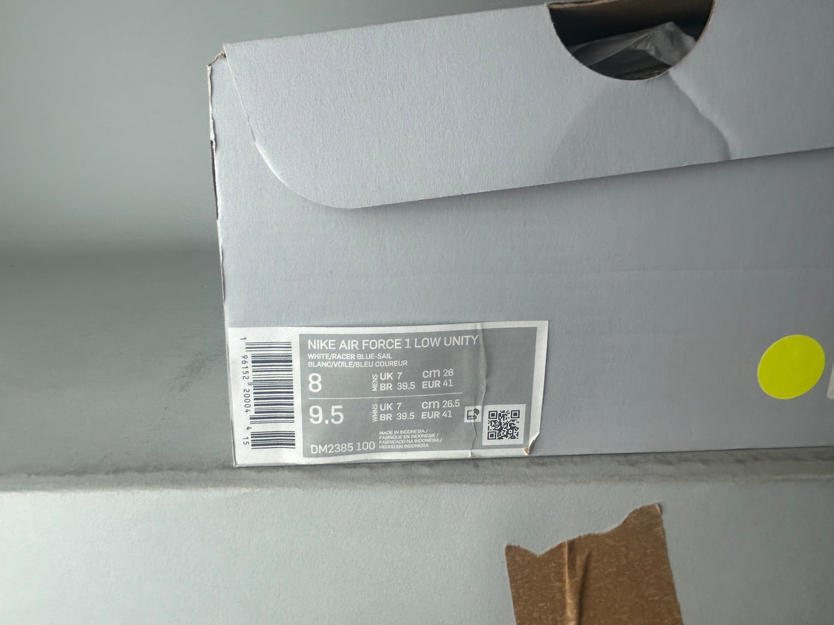 Nike Air Force 1 Unity 'White Racer Blue' - Size 41 (ARCHIVE)