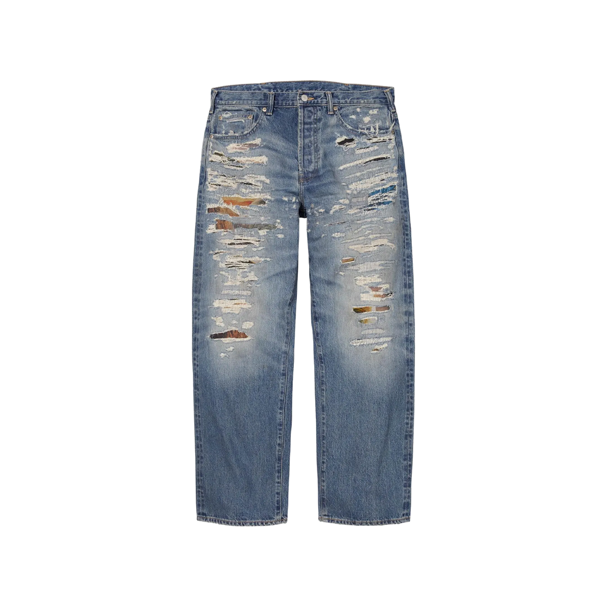 Supreme x MM6 Maison Margiela Distressed Loose Fit Selvedge Jean 'Blue'